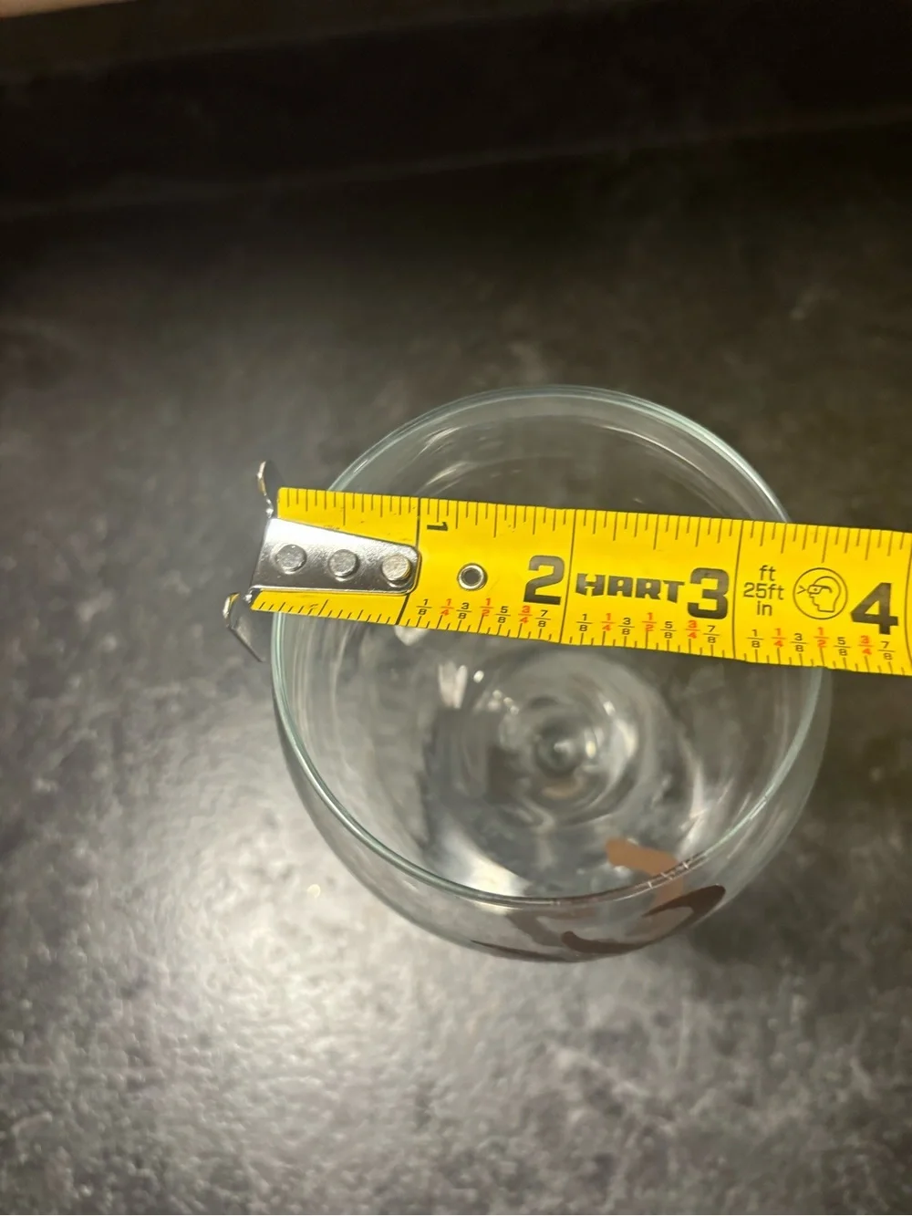 Glass Wine Goblet with Brown Deer Antler Motif